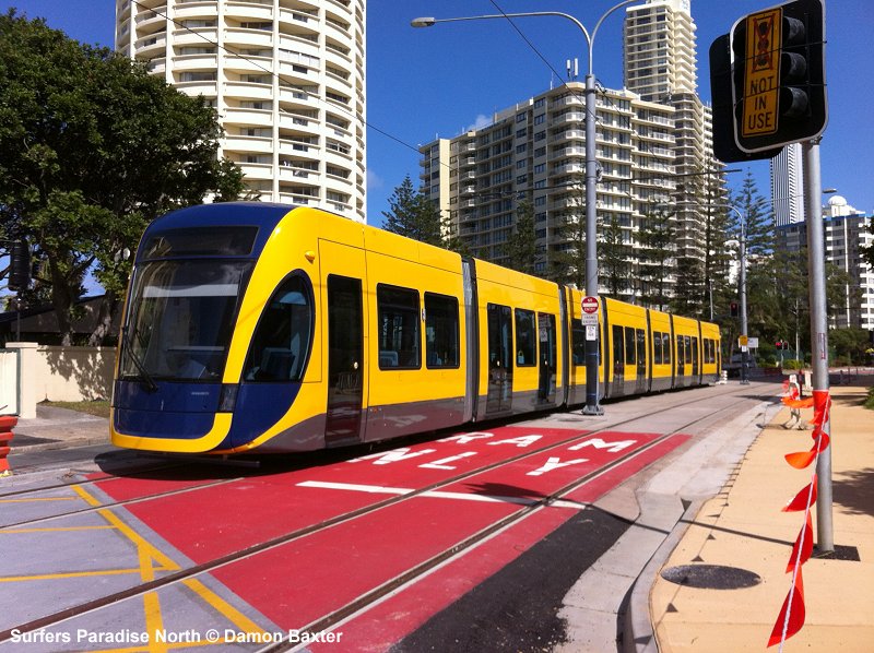 Tramvajová souprava Flexity 2 v australském městě Gold Coast