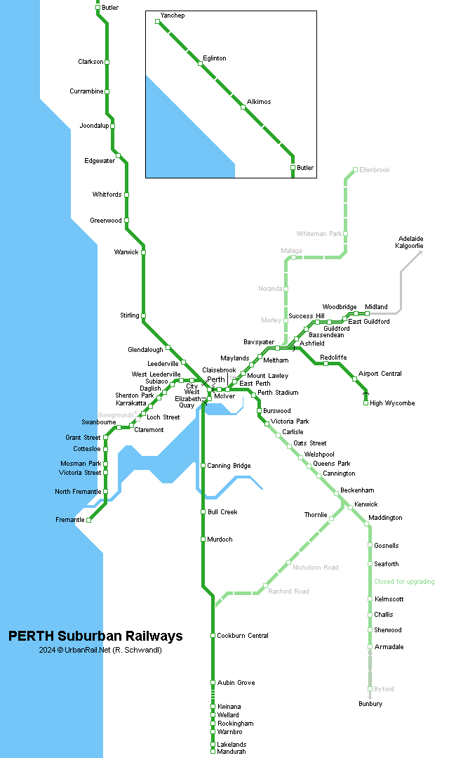 Perth Railway Map © R. Schwandl