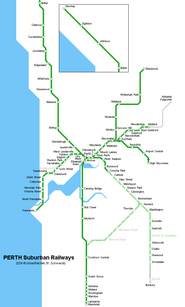 Perth Railway Map © R. Schwandl