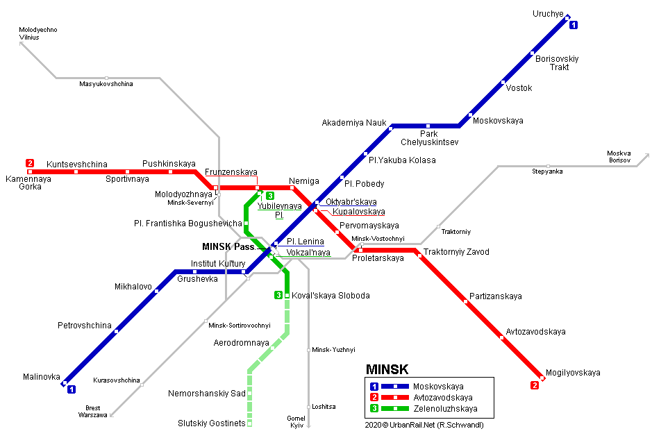 Minsk Metro map © R. Schwandl