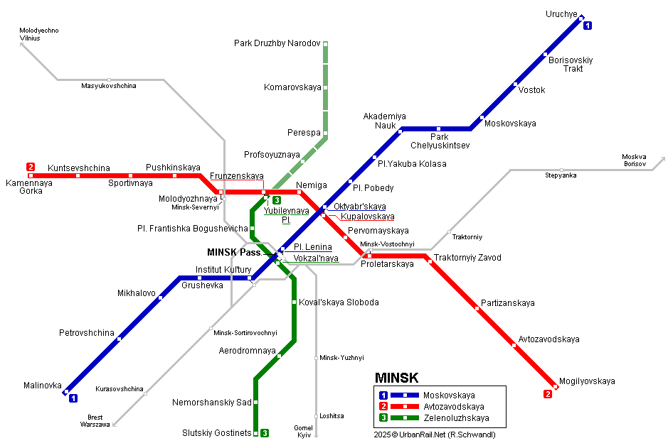 Minsk Metro map © R. Schwandl