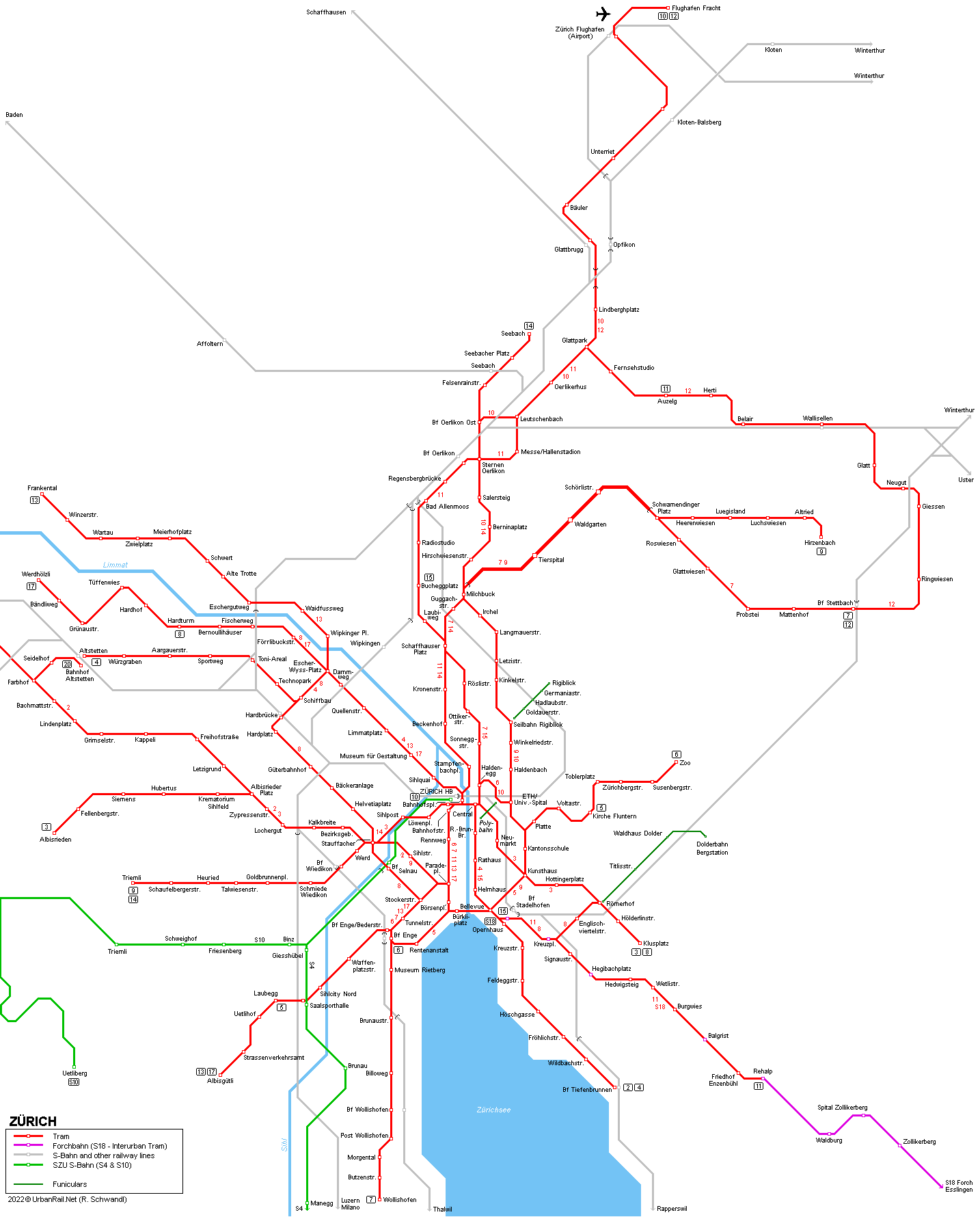 Zürich Tram Map