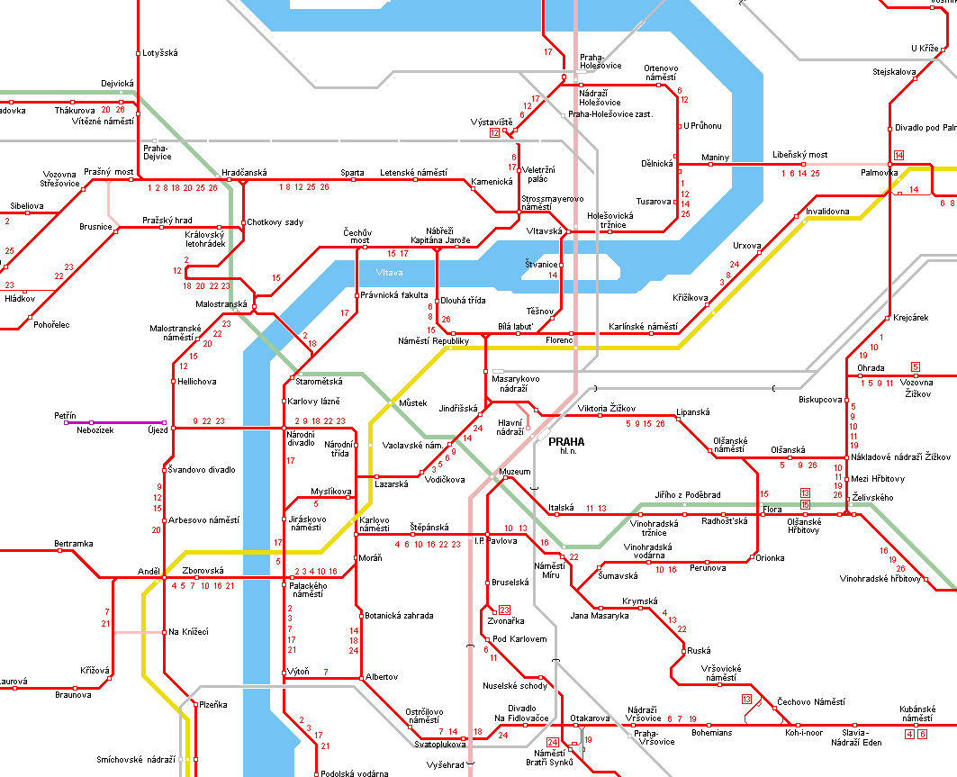 Prague metro map