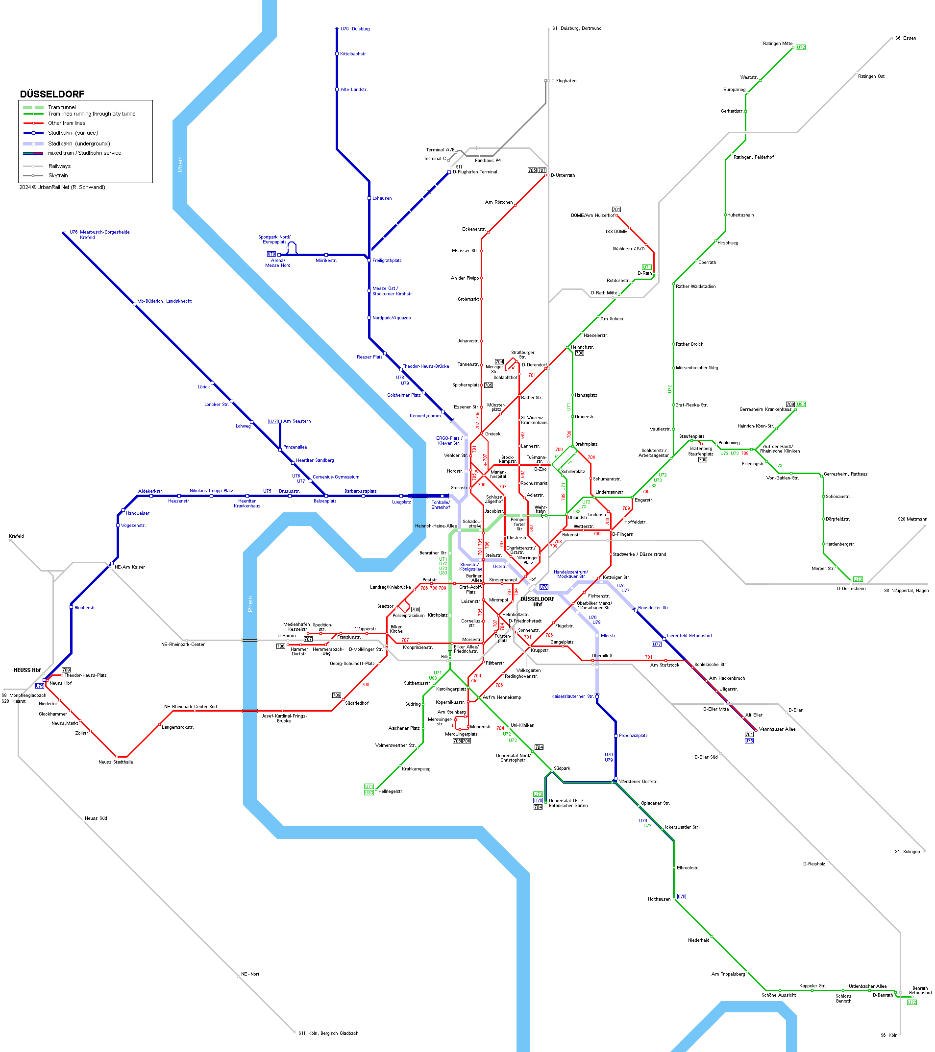 Düsseldorf tram map