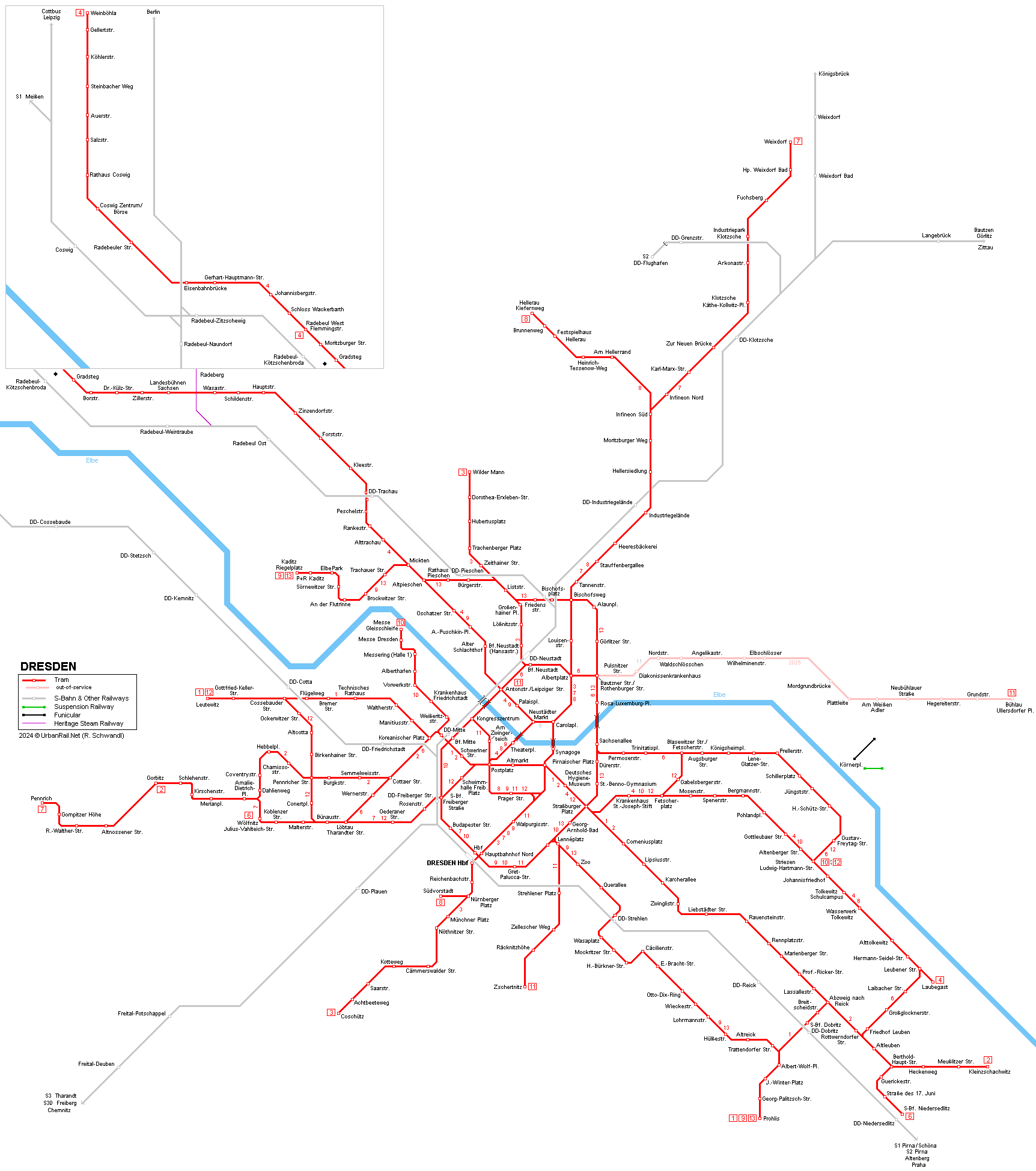 Dresden tram map
