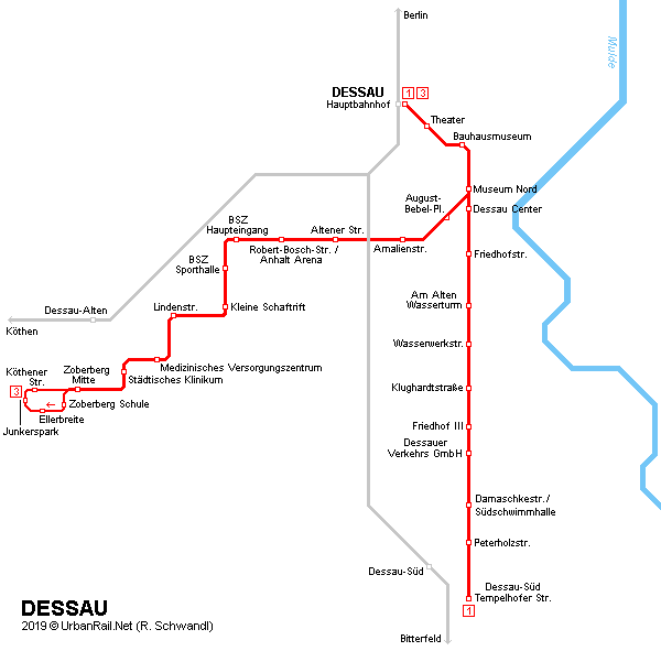 Dessau Tram Network © R. Schwandl