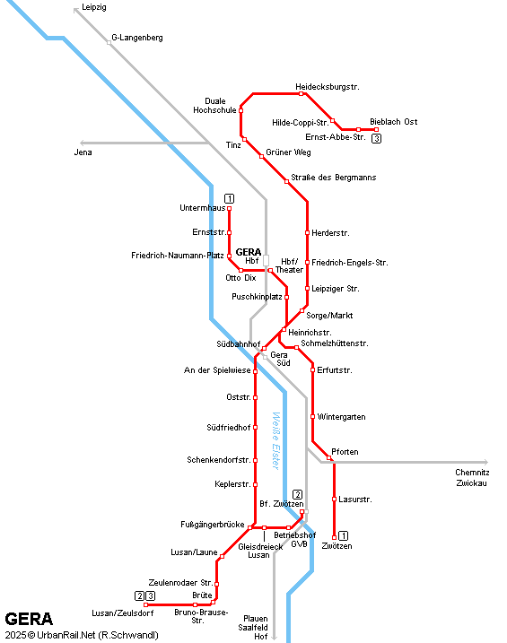 Gera tram network © R. Schwandl