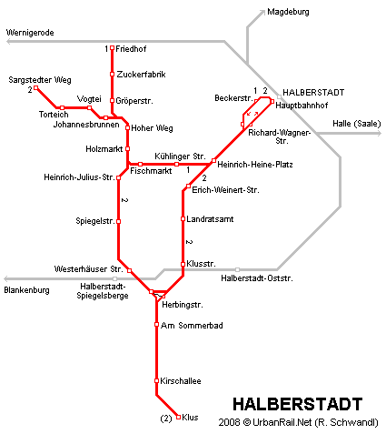 Halberstadt Tram Network © Robert Schwandl