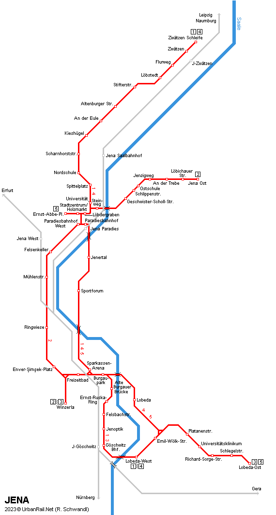 Jena Tram  Map