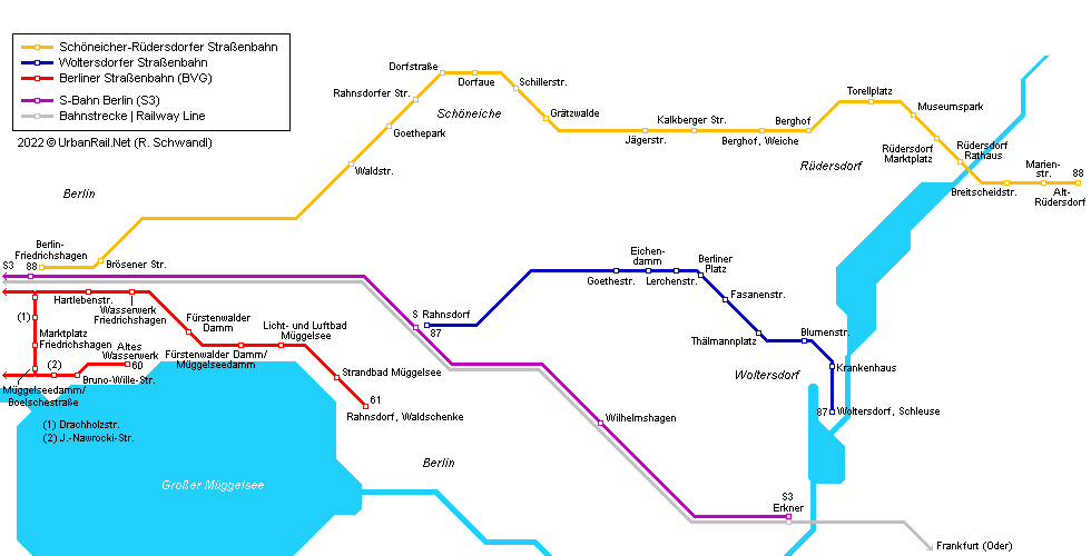 Potsdam Tram / Straßenbahn Map © R. Schwandl