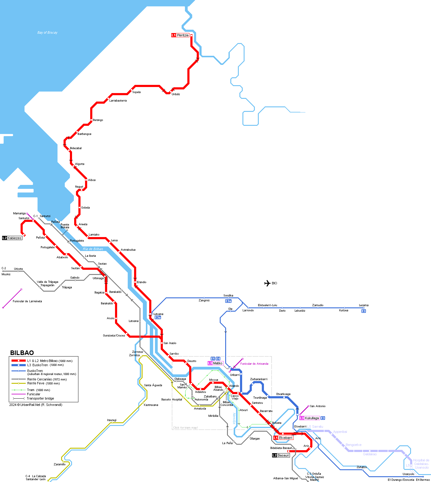 Bilbao Metro Map © R. Schwandl