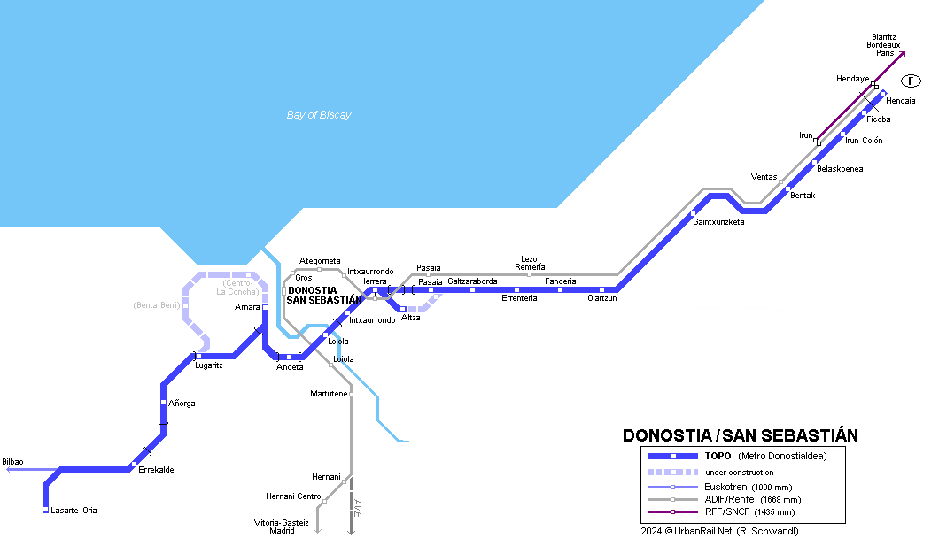 metro map donostia san sebastián