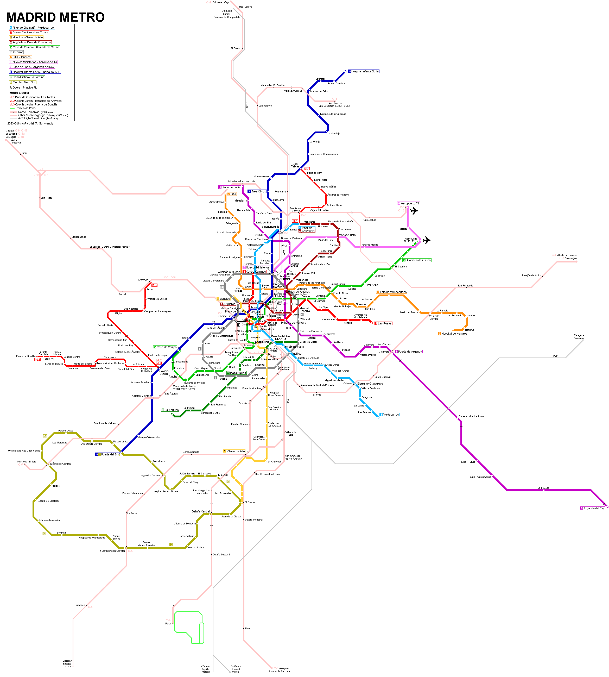 Madrid metro map © Robert Schwandl