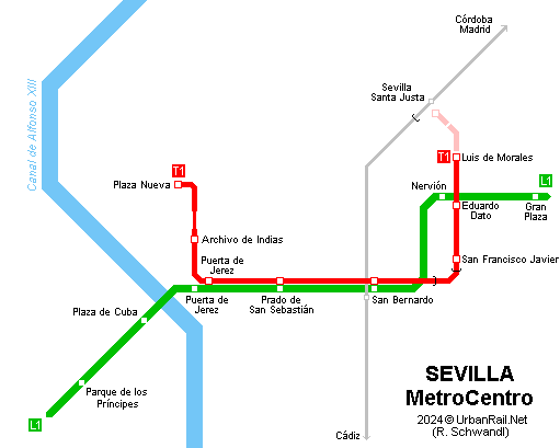 Sevilla Tram Network MetroCentro