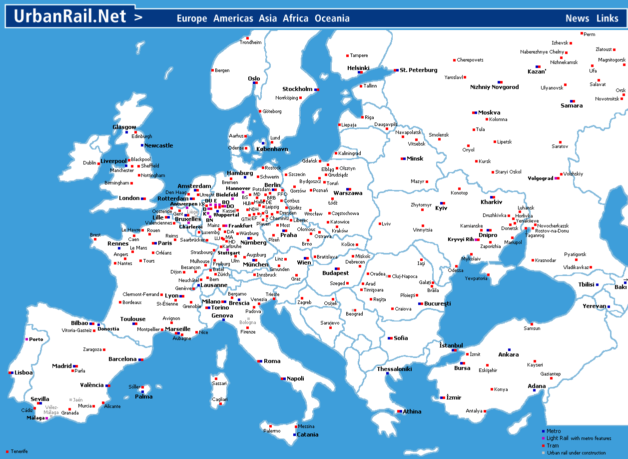 Rail Europe Map 2023