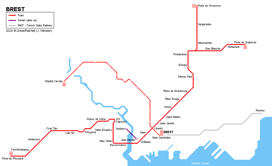 Brest Tram Map