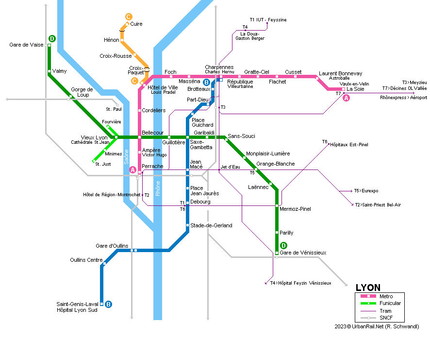 LYON Métro Map