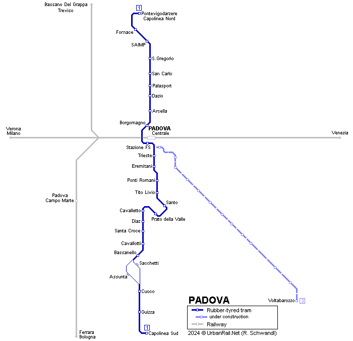 Padova tram sur pneu