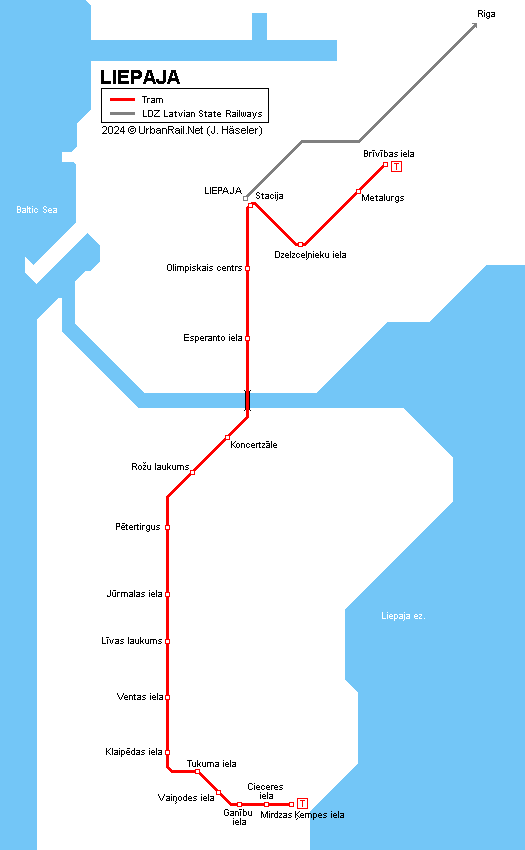 Liepaja Tram Map