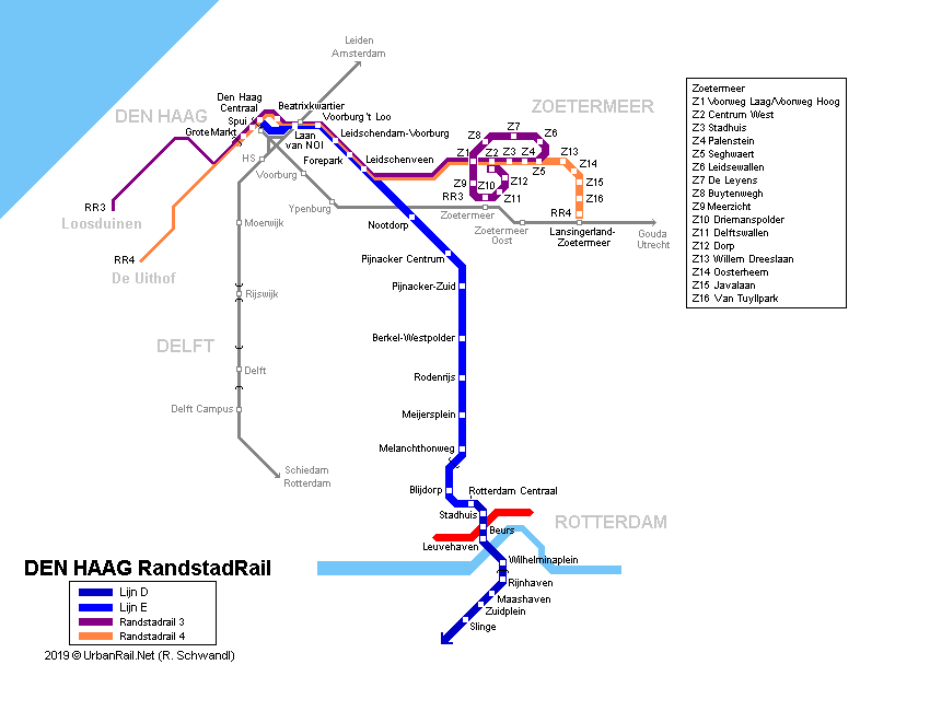 Den Haag RandstadRail Map