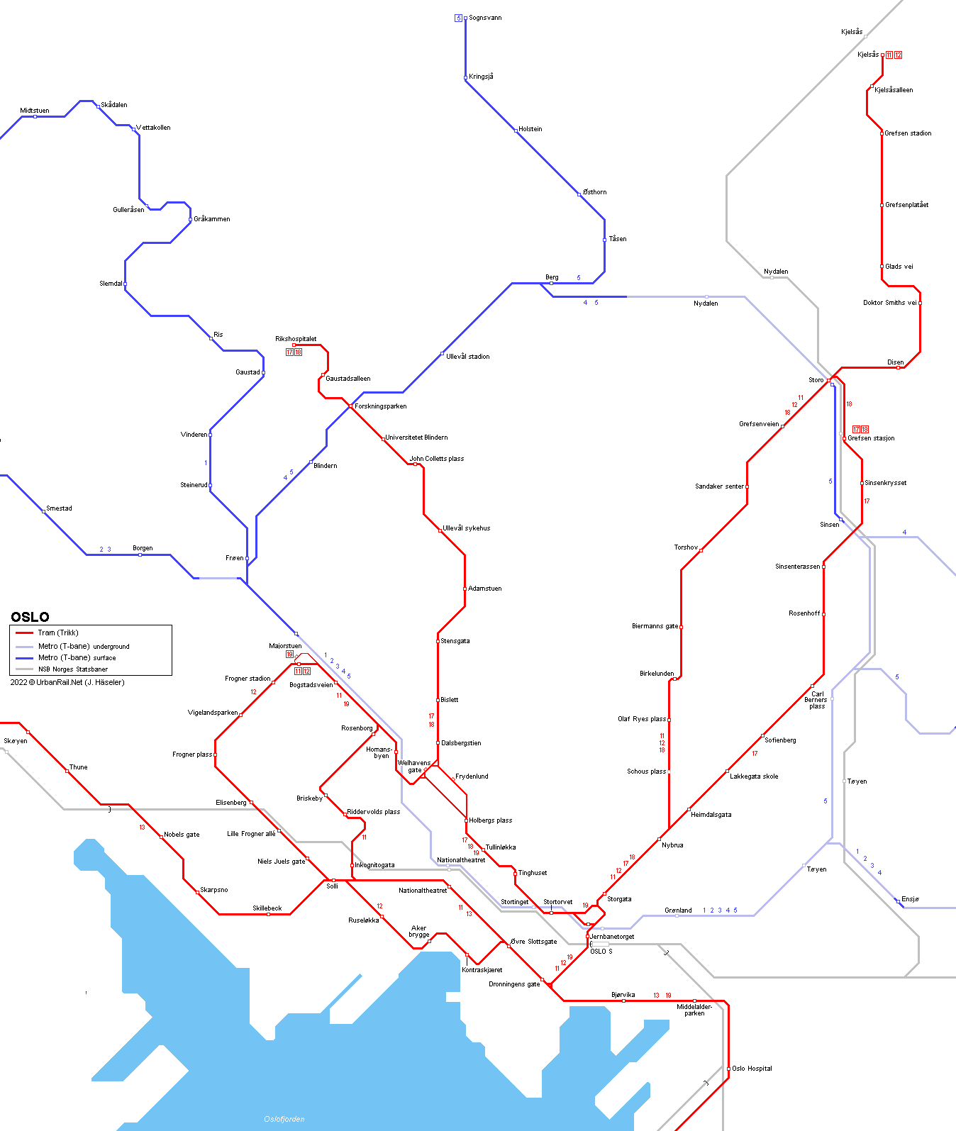 Карта метро осло