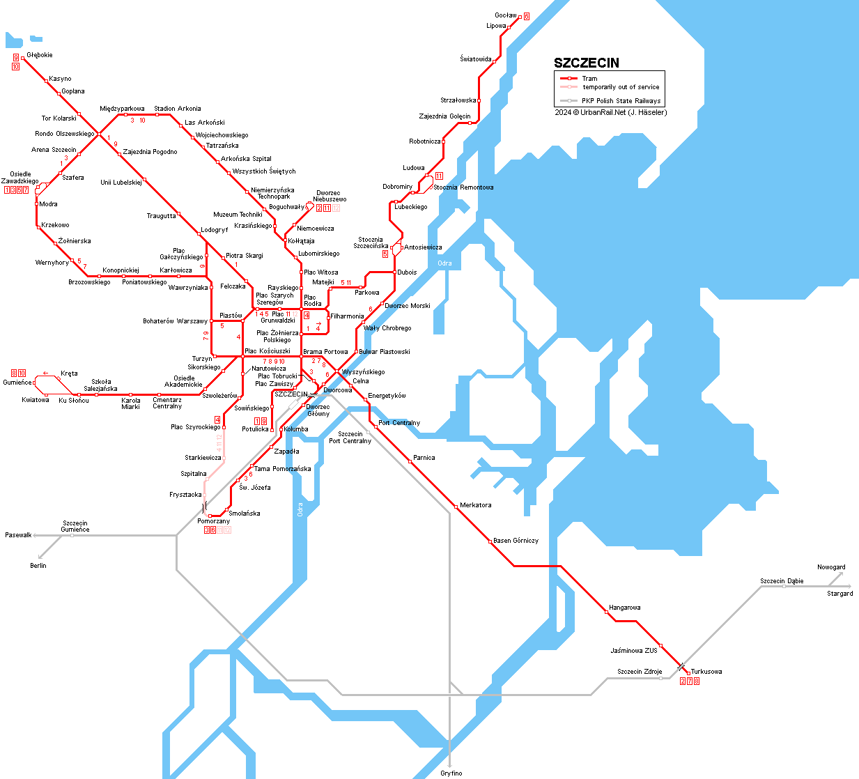 Szczecin Tram Map