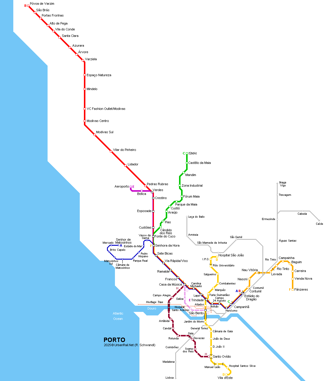 Porto Metro Ligeiro map