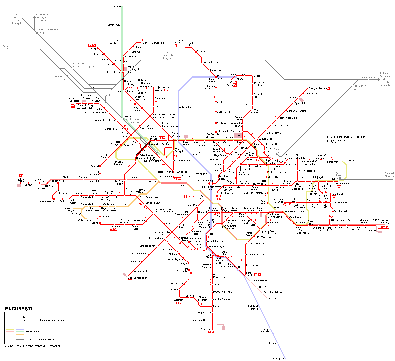 Bucharest tram map