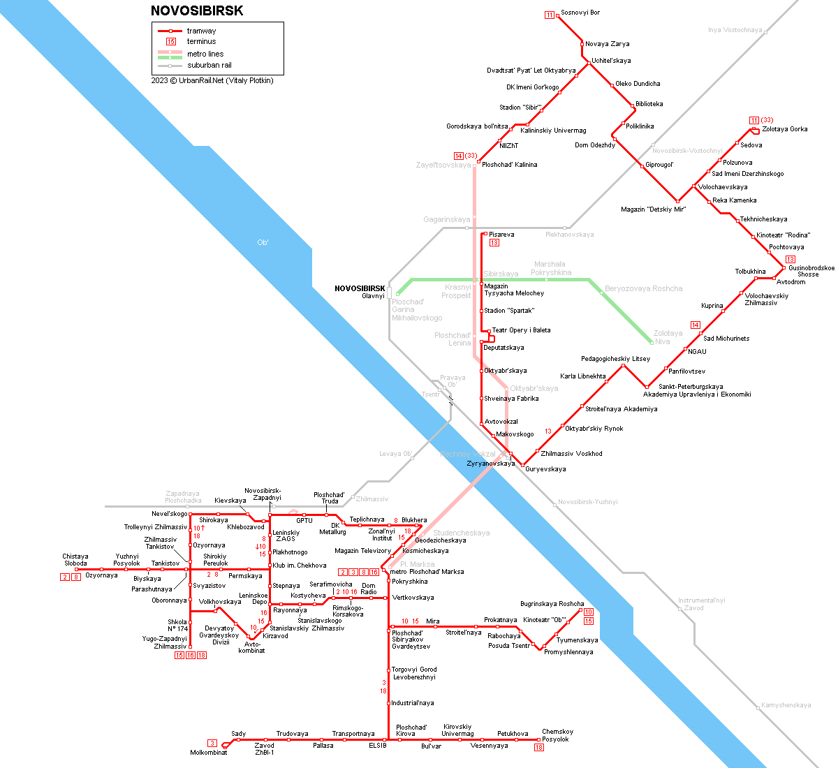 Novosibirsk Tram Map