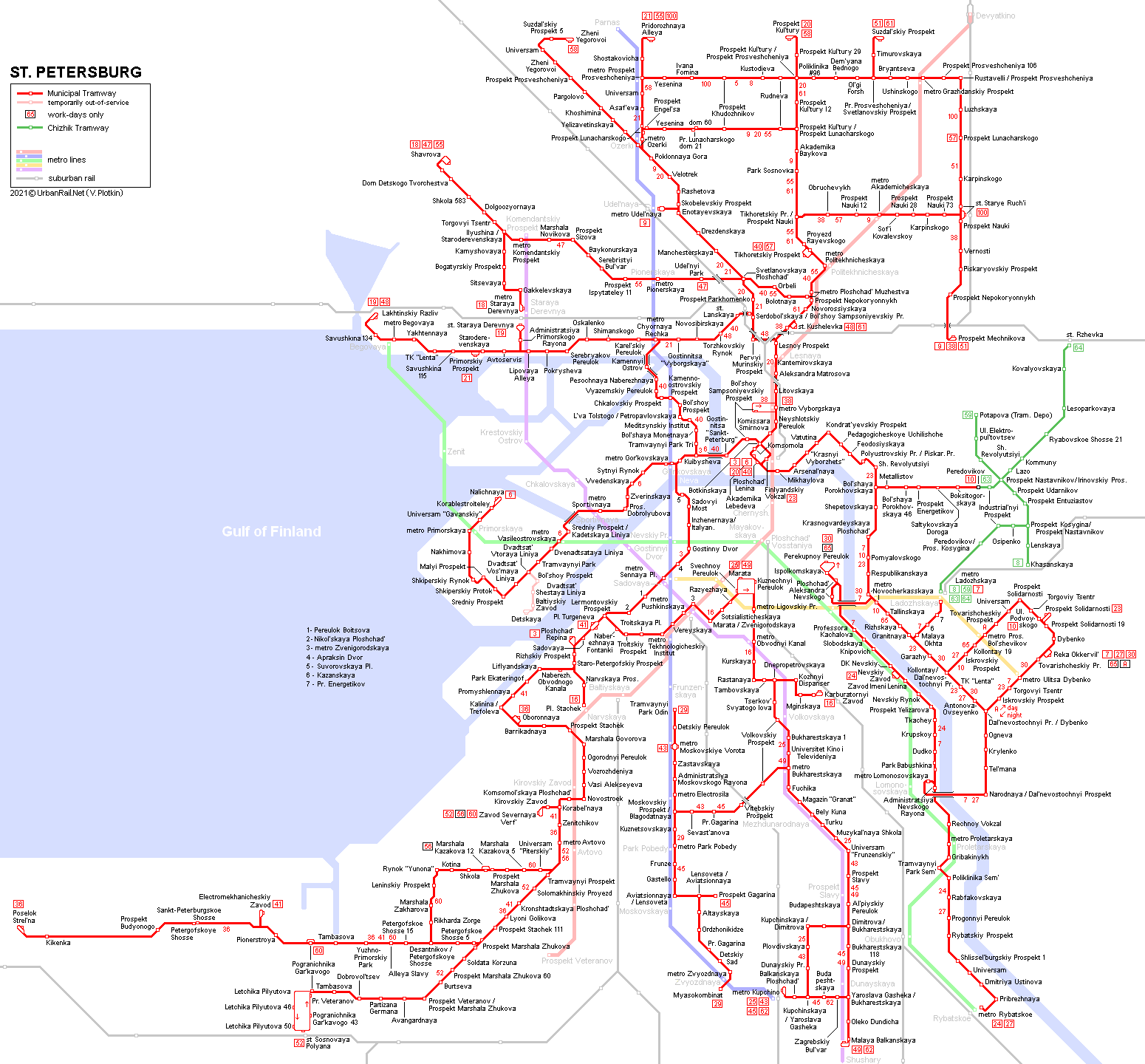 St Petersburg Tram Map