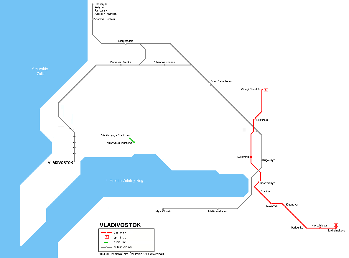 Vladivostok tram map