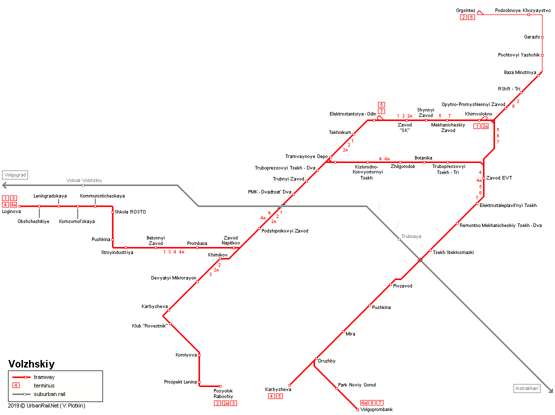 Volzhskiy tram map
