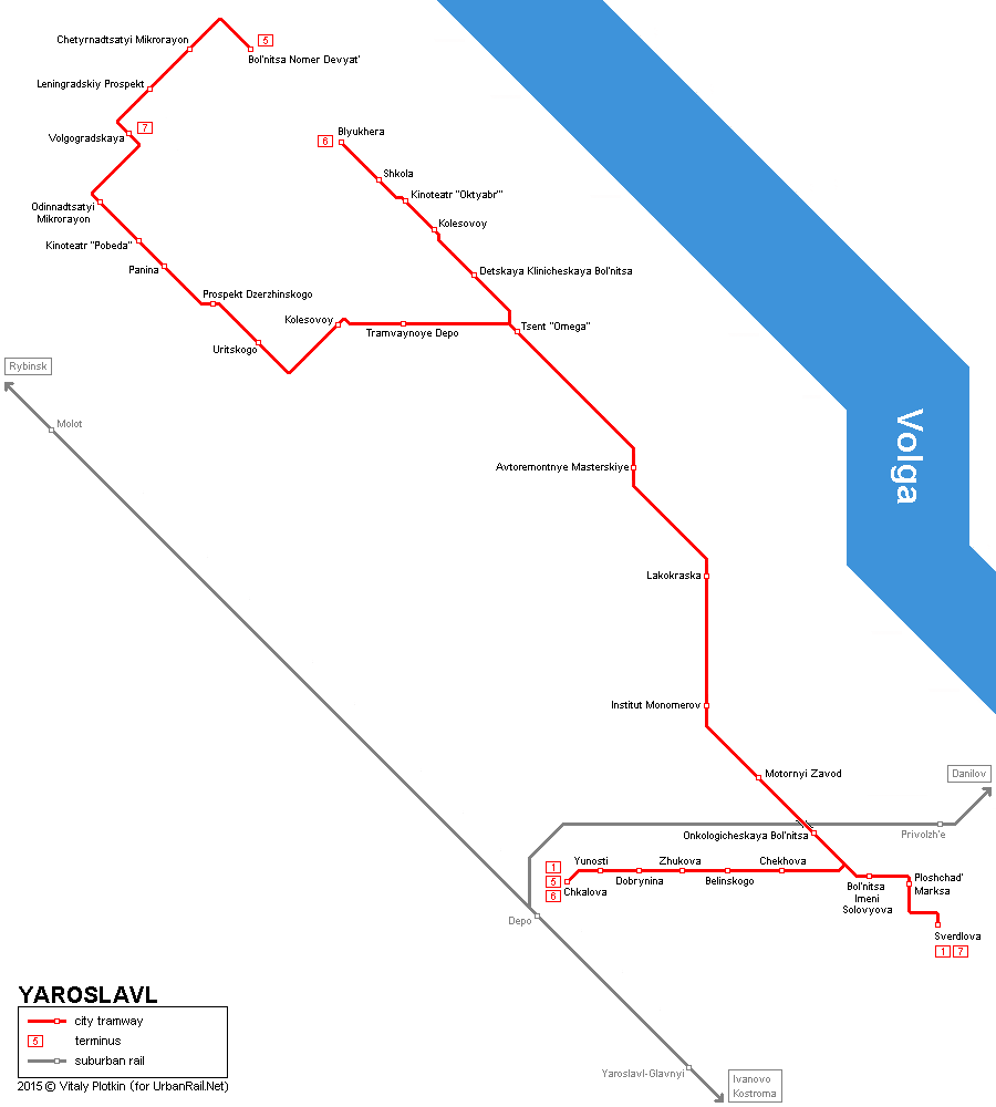 Yaroslavl tram map