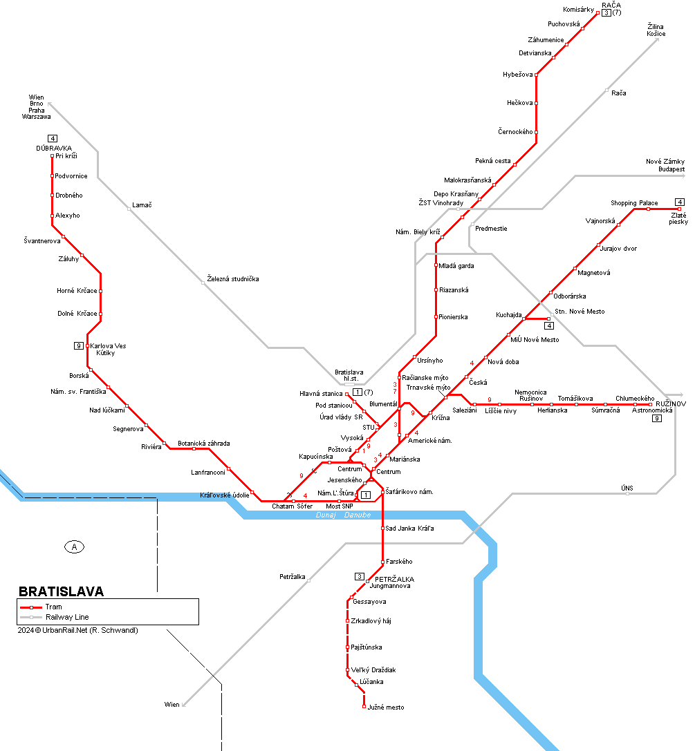 Bratislava Tram Network © R. Schwandl