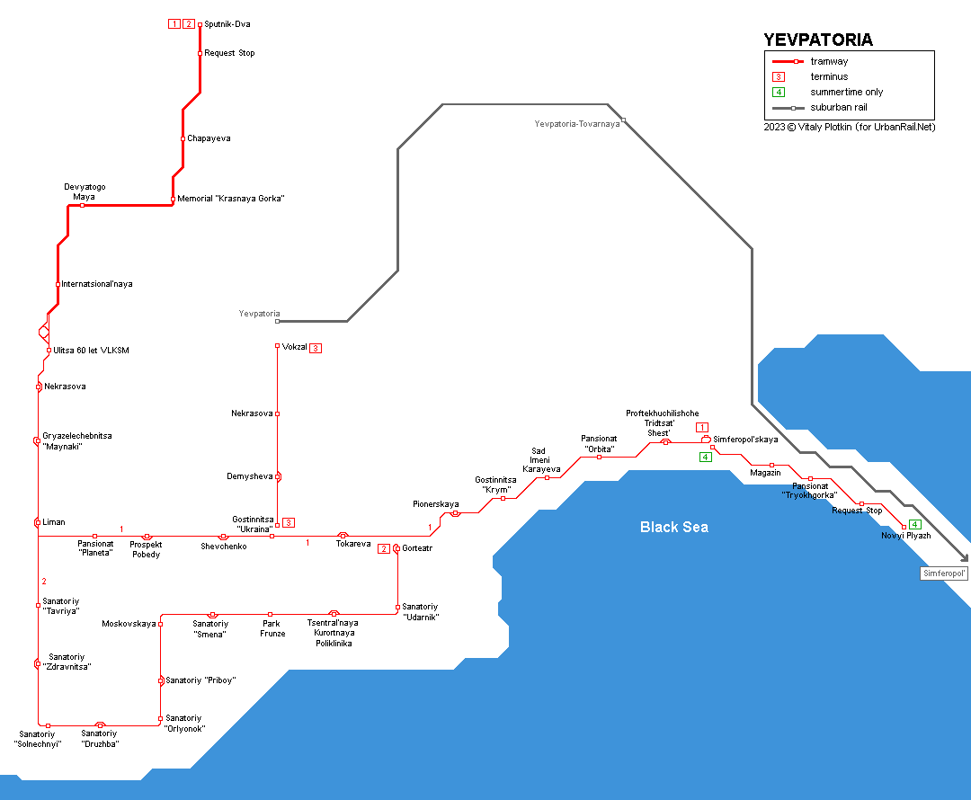 Маршрут 4 евпатория. Евпатория трамвай схема. Трамвай в Евпатории схема маршрута. Карта трамваев Евпатории. Схема движения трамваев в Евпатории.